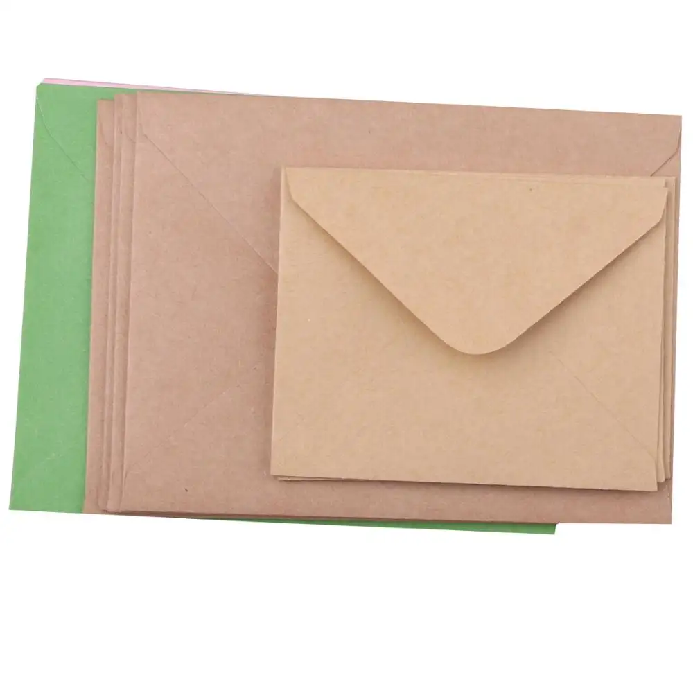 Enveloppe en papier kraft carré personnalisable, lot de 50 enveloppes en papier artisanal