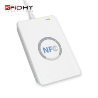 Caliente vender 13,56 MHz NFC lector de tarjeta de Chip, escritor con interfaz USB y Software libre para la tarjeta IC Copiadora