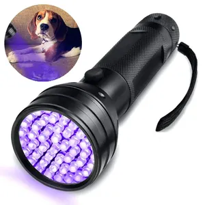 UV פנס שחור אור UV אורות 51 LED אולטרה סגול Blacklight גלאי עבור כלב חתול שתן כסף