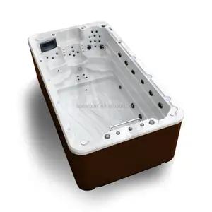 4D20 热卖 Lucite 丙烯酸塑料水电大型户外无尽的玻璃纤维泳池 spa