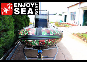 Venta Especial 2025 Botes RIB Rígidos de Fibra de Vidrio con Casco de Camuflaje, Bote Inflable con Motor Fuera de Borda - Product Image 5