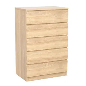 Popular Oak 5 drawers wooden chest of drawers for home Decor