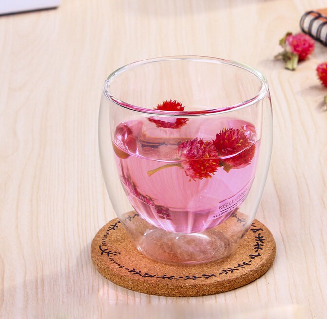 12oz Double Wall Glass Borosilicate Cup Clear Coffee Tea Mug Cups