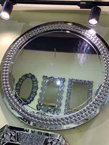 Miroir décoratif en verre et <span class=keywords><strong>bois</strong></span> de style <span class=keywords><strong>Art</strong></span> déco avec éclairage LED pour montage mural - Product Image 5