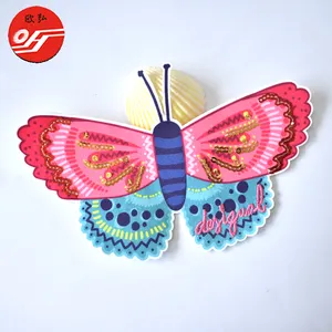 Индивидуальная Высококачественная нашивка с блестками и бабочками для одежды