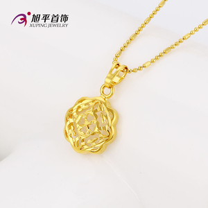 Xuping 24K color oro al por mayor forma de flor estilo innovador set de joyas aretes y pendiente para mujeres - Product Image 4