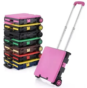 Woka Home Storage Box Cart Folding Luggage Cart Foldable Shopping Cart Medium Size Factory Direct