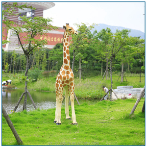 Hecho a mano al aire libre tamaño de la fibra de vidrio girafe escultura decoración del parque - Product Image 1