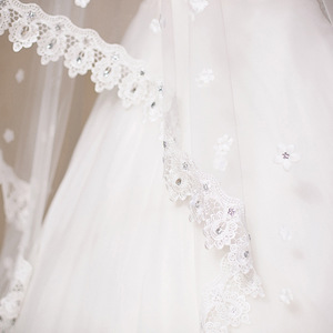 <span class=keywords><strong>Accessori</strong></span> da <span class=keywords><strong>sposa</strong></span> 2020 3 m avorio lunghi veli da <span class=keywords><strong>sposa</strong></span> con perline uno strato di pizzo fiori <span class=keywords><strong>velo</strong></span> da <span class=keywords><strong>sposa</strong></span> per <span class=keywords><strong>sposa</strong></span> - Product Image 3