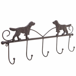 Decorativo Perro Marrón Diseño Montado En La Pared 5 Gancho para Colgar De Almacenamiento Perchero De Hierro - Product Image 2