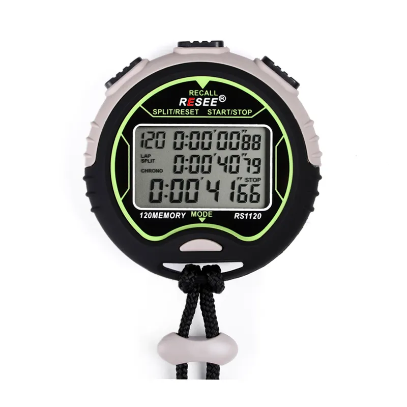 Resee High Quality 120 Laps Memory Sports Stopwatch CE Stopwatch Manual 3 Row Display Stop Watch