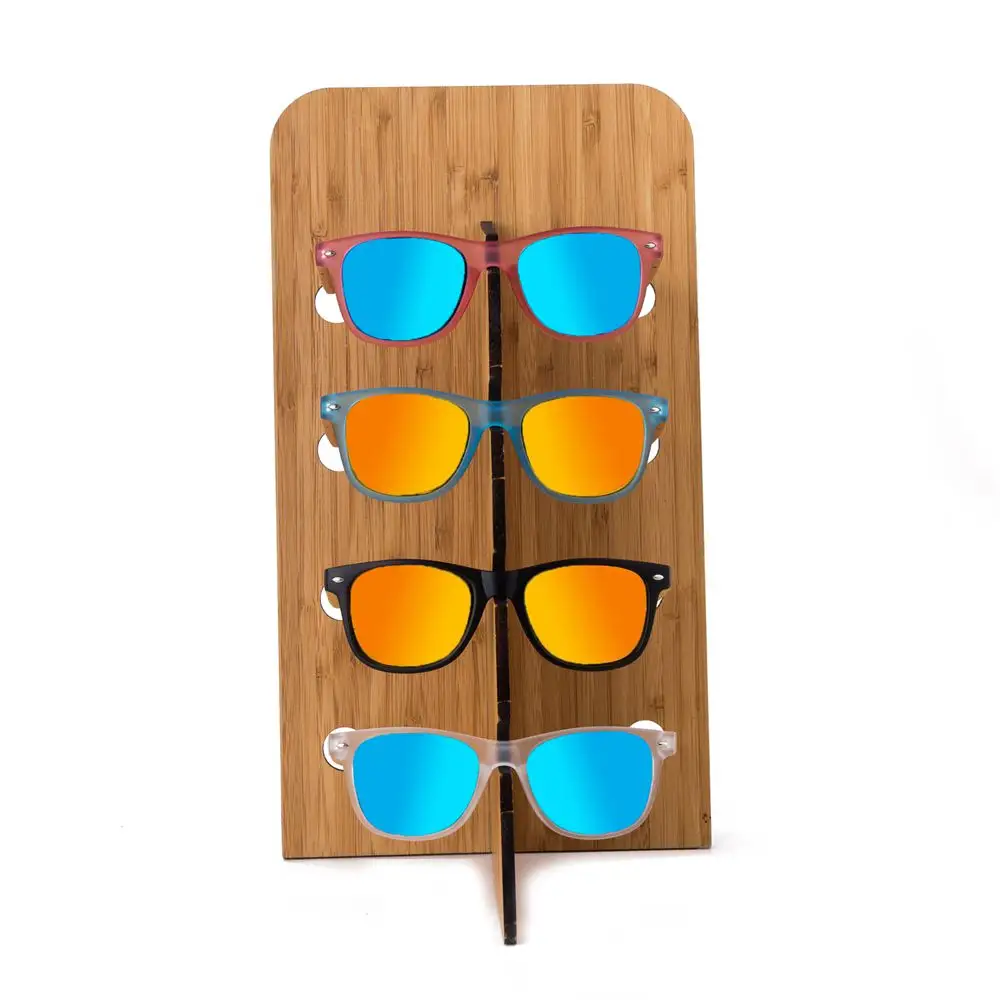 Wood sunglasses display 2019 custom logo bamboo display
