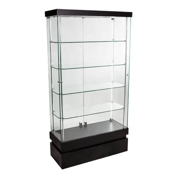 Best selling cheap jewelry glass display case for retail stores