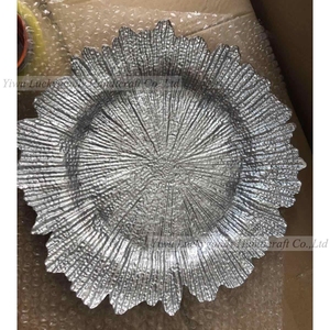 BL211106-1 vendita della fabbrica da 13 pollici fornitore cinese nuovo prodotto argento mare <span class=keywords><strong>spugna</strong></span> di vetro piatto di nozze all'ingrosso - Product Image 2