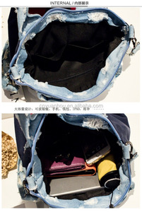 Dames Décontracté Denim Sac À Provisions Femme Grand Unique Épaule Jeans Sacs À Main de Plage - Product Image 5