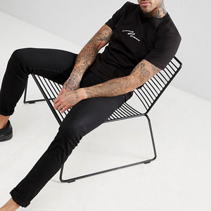 T-shirt uni noir tendance <span class=keywords><strong>2022</strong></span>, 100% coton, été, homme, coupe ajustée, impression personnalisée, t-shirt graphique - Product Image 3