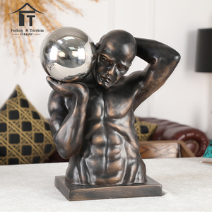 Statue d'homme <span class=keywords><strong>de</strong></span> fer noir abstrait pour décoration intérieure moderne en acier inoxydable - Product Image 1