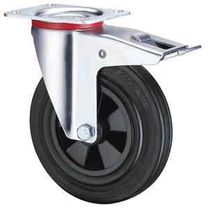 Atacado Heavy Duty Rodízio Industrial Importador Distribuidor Revendedor Aro De Aço De Borracha Giratória Industrial Trolley Rodas - Product Image 6