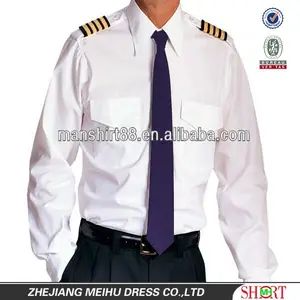 Ultima manica lunga e mezza manica con spalline attaccate camicie pilota da uomo uniforme produttore Logo personalizzato camicia pilota uomo