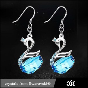 Cristaux de <span class=keywords><strong>Swarovski</strong></span> bijoux pour femmes mode <span class=keywords><strong>boucle</strong></span> d'oreille Swan Dangle boucles d'oreilles - Product Image 1