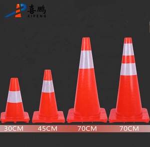 Cono de tráfico para seguridad vial, 2,3 kg, 70cm, <span class=keywords><strong>PVC</strong></span>, naranja, suave, venta de fábrica - Product Image 4