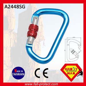 CE Certified Safe 2 Ways 22KN Hook Screw Lock Rock Climbing Aluminum Carabiner - Product Image 4