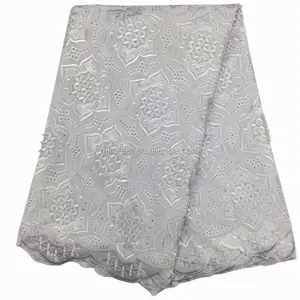 White color 100% cotton african swiss voile lace fabrics switzerland/austrian lace/tulle type of lace material