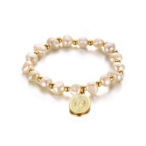 ขายส่งแฟชั่นเครื่องประดับพระเยซูแม่ Holly Saint Virgin <span class=keywords><strong>Maria</strong></span> Gold Charms สร้อยข้อมือผู้หญิง - Product Image 1