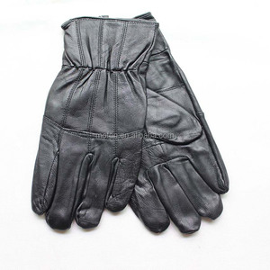 Hombres negro de piel de <span class=keywords><strong>oveja</strong></span> guantes forrados - Product Image 1