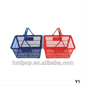 Горячая Распродажа пластиковая корзина для покупок с колесами для супермаркета