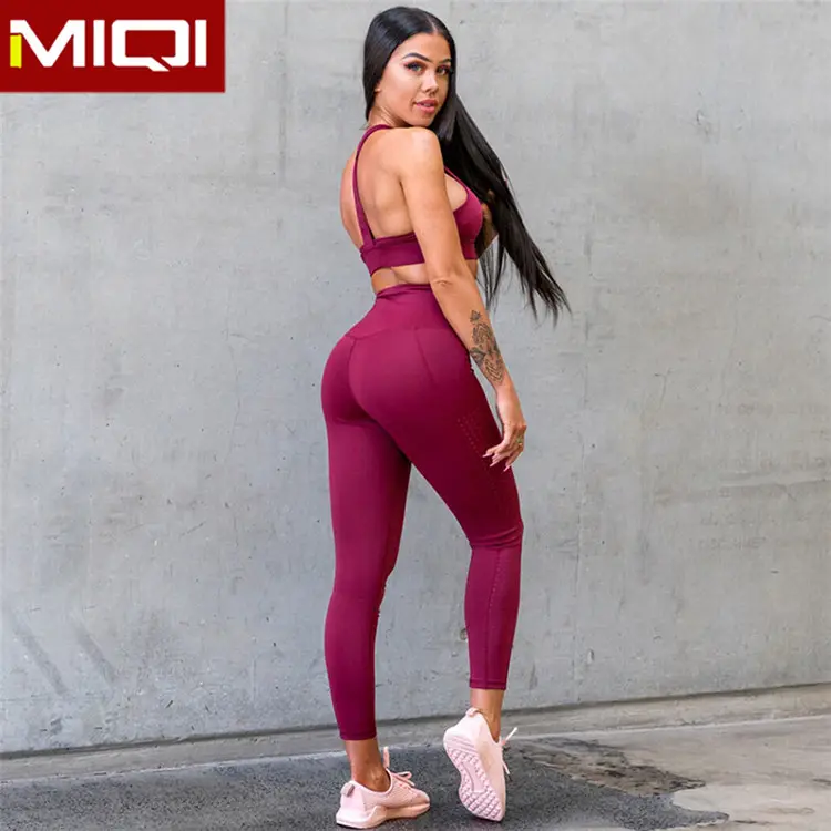 MIQI-Conjunto de mallas y sujetador de Yoga para mujer, mallas Sexy para gimnasio, ropa de Yoga