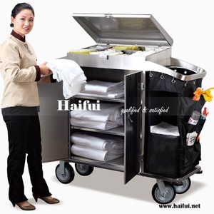 Carrito de Limpieza de Acero Inoxidable para Habitaciones de <span class=keywords><strong>Hotel</strong></span> de 5 Estrellas - Product Image 1