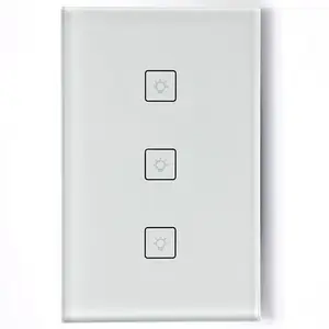 3 gang interruptor de combinación inteligente Wifi regulador de luz táctil Panel de interruptor de pared