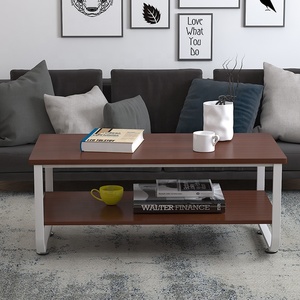 Creative U-shaped Angle Steel Wood <strong>Low</strong> <strong>Table</strong> Coffee Tea <strong>Table</strong> - Product Image 4