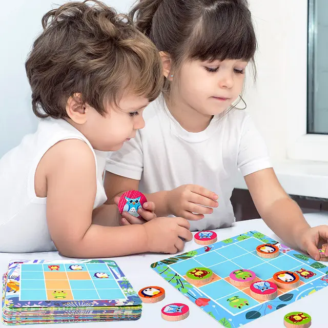 Jeu éducatif en bois Montessori pour enfant, cartes mémoire, échecs, jeu éducatif de couleur brillante, pour l'apprentissage préscolaire, nouveauté