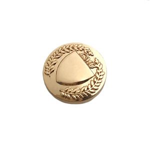 Bouton pression en métal gaufré avec logo personnalisé plaqué or standard européen - Product Image 2