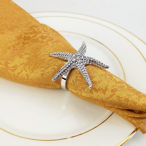 Anelli <span class=keywords><strong>Portatovaglioli</strong></span> a Forma di Stella Marina per Decorazioni Tavola per Feste e Matrimoni con Strass in <span class=keywords><strong>Acciaio</strong></span> Inossidabile Eco-Friendly Design Disponibile - Product Image 6