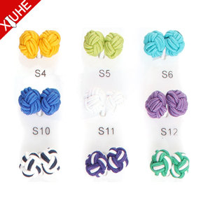 Đầy Màu sắc đàn hồi Knot Khuy măng sét người đàn ông vải Khuy măng sét - Product Image 6