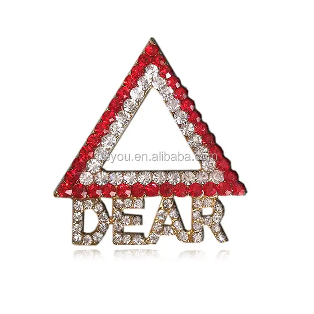 accessories women Triangle Rhinestone Greek Sorority DST Delta Sigma Dear Brooch Pins Jewelry