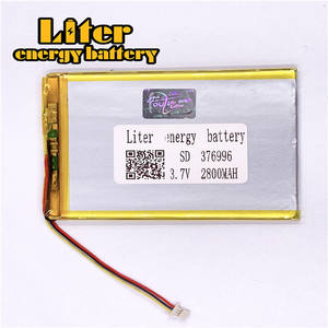 Plug 1,0-3 P 376996 v 2800 mAh 3,7 V flat rechargeable pure 3,7 V lipo lithium battery for mosquito lamp - Product Image 3