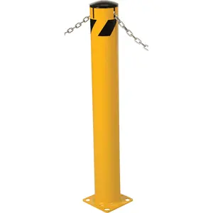 KSB-1024, Disesuaikan Kuning Safety Bollard Fleksibel Peta Bollard Peringatan Tetap Dapat Dilepas Rebound Bollard dengan Rantai Slot