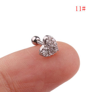 เครื่องประดับสแตนเลสสีเงินบดเจาะต่างหูกระดูกอ่อน - Product Image 4