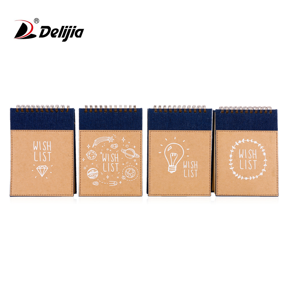 Настраиваемый недорогой спиральный блокнот из крафт-бумаги карманного размера