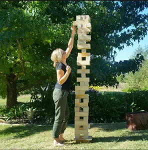 Tour à empiler géante classique, 16.5x5.5x3cm, blocs de construction en bois, jouets pour enfants