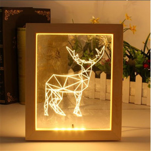 Diskon Besar Lampu Malam 3D Bingkai Foto LED Kayu Bertenaga USB 5V Kustom Kualitas Tinggi Ramah Lingkungan - Product Image 4