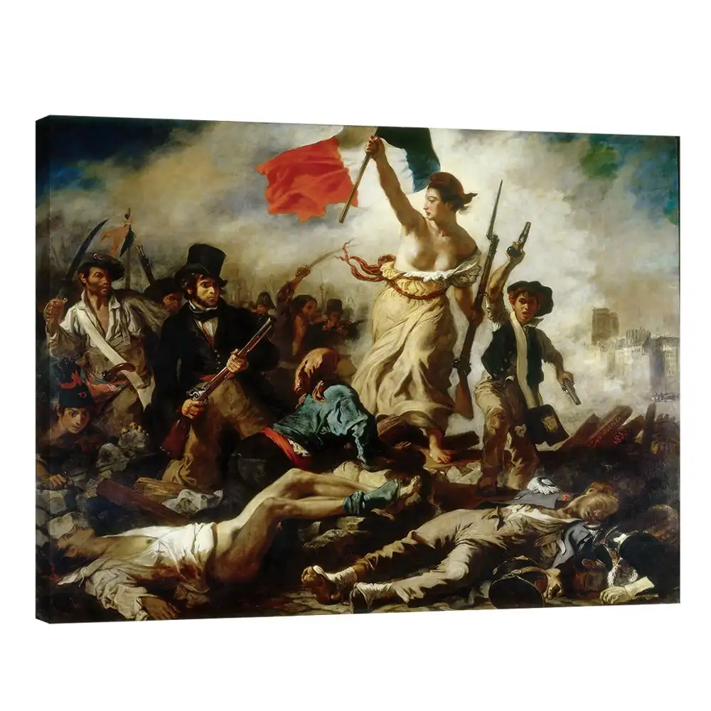 Famous painting reproduction of Delacroix Romanticism Liberty leading the people