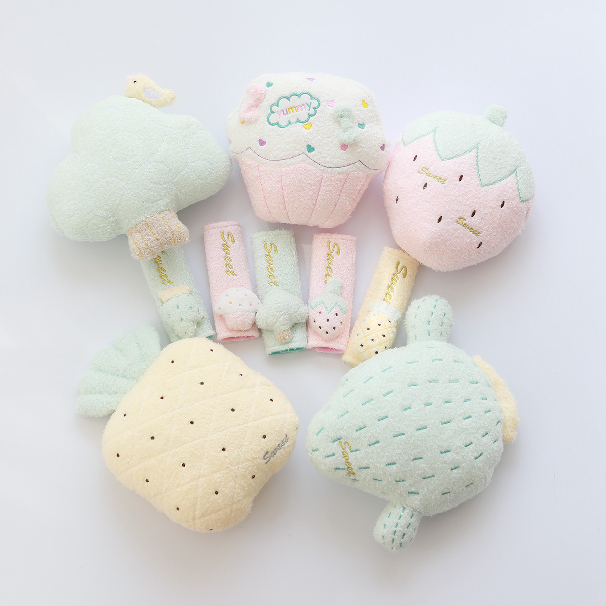 2019 Симпатичные набивные плюшевые фрукты, детский ремень безопасности для автомобиля, чехол, детская Наплечная подушка