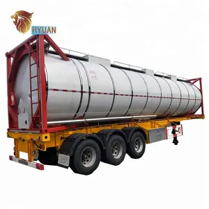 HYUAN ISO tank trailer liquid oil tanker trailer container frames tanker semi trailer with low price