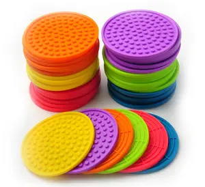 Renjia costeiro de móveis de vidro, borracha de mesa de vidro coasters de silicone gravado