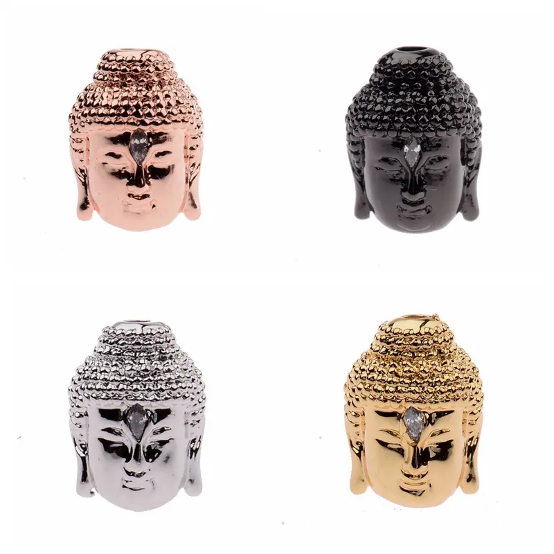 Ethnische Mysterious Abbildung Zirkon Maitreya Buddha Kopf Zirkon Doppel Loch Anhänger Mikro Pflastern CZ Tathagata Diamant Charme Anhänger